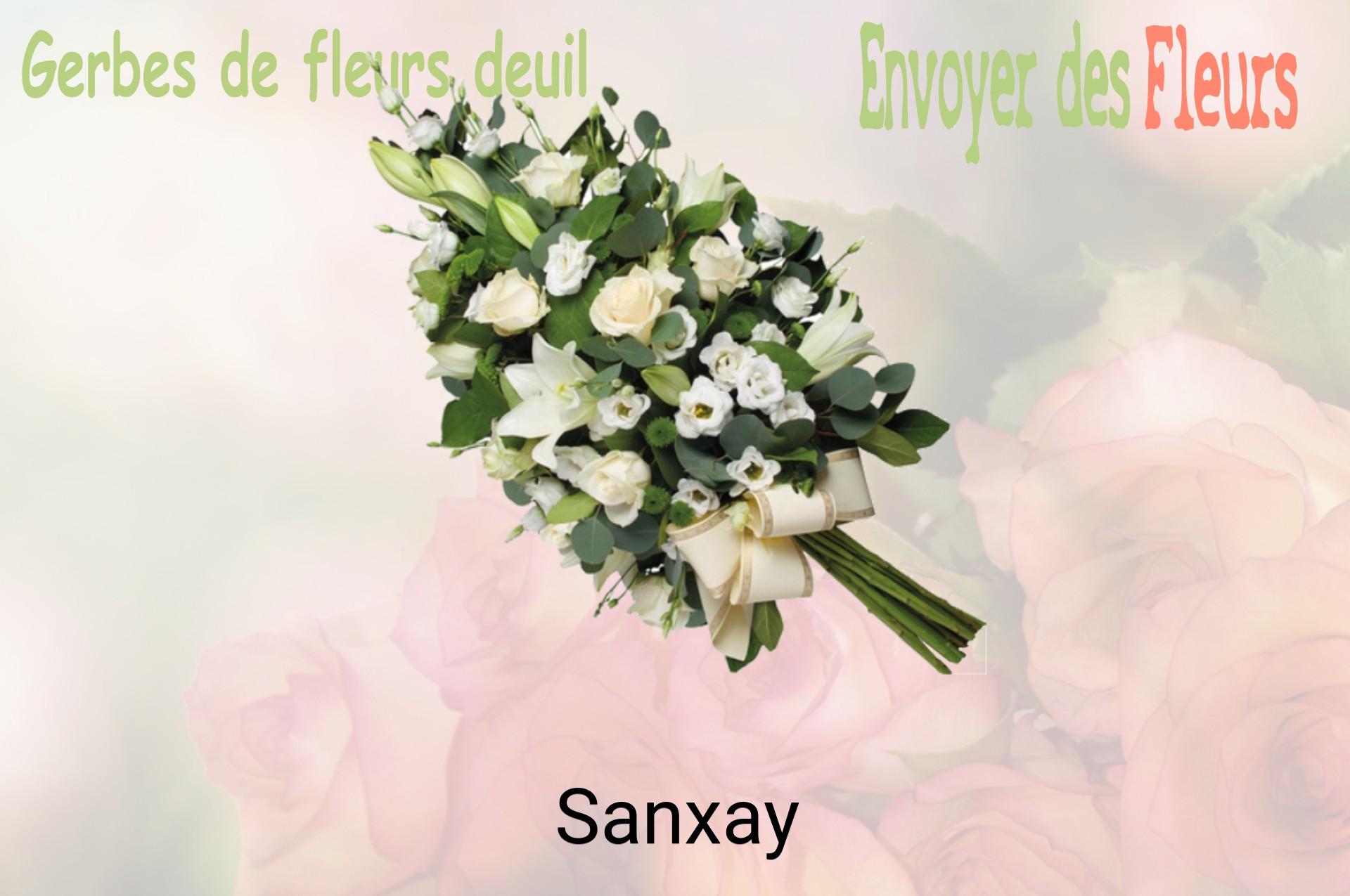 Gerbe de fleurs de deuil livrée à Sanxay